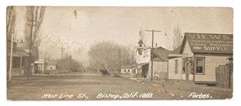 (CALIFORNIA--INYO COUNTY.) Forbes Studio. Photo postcard of Owens Lake before its disappearance, with the photographer's business card